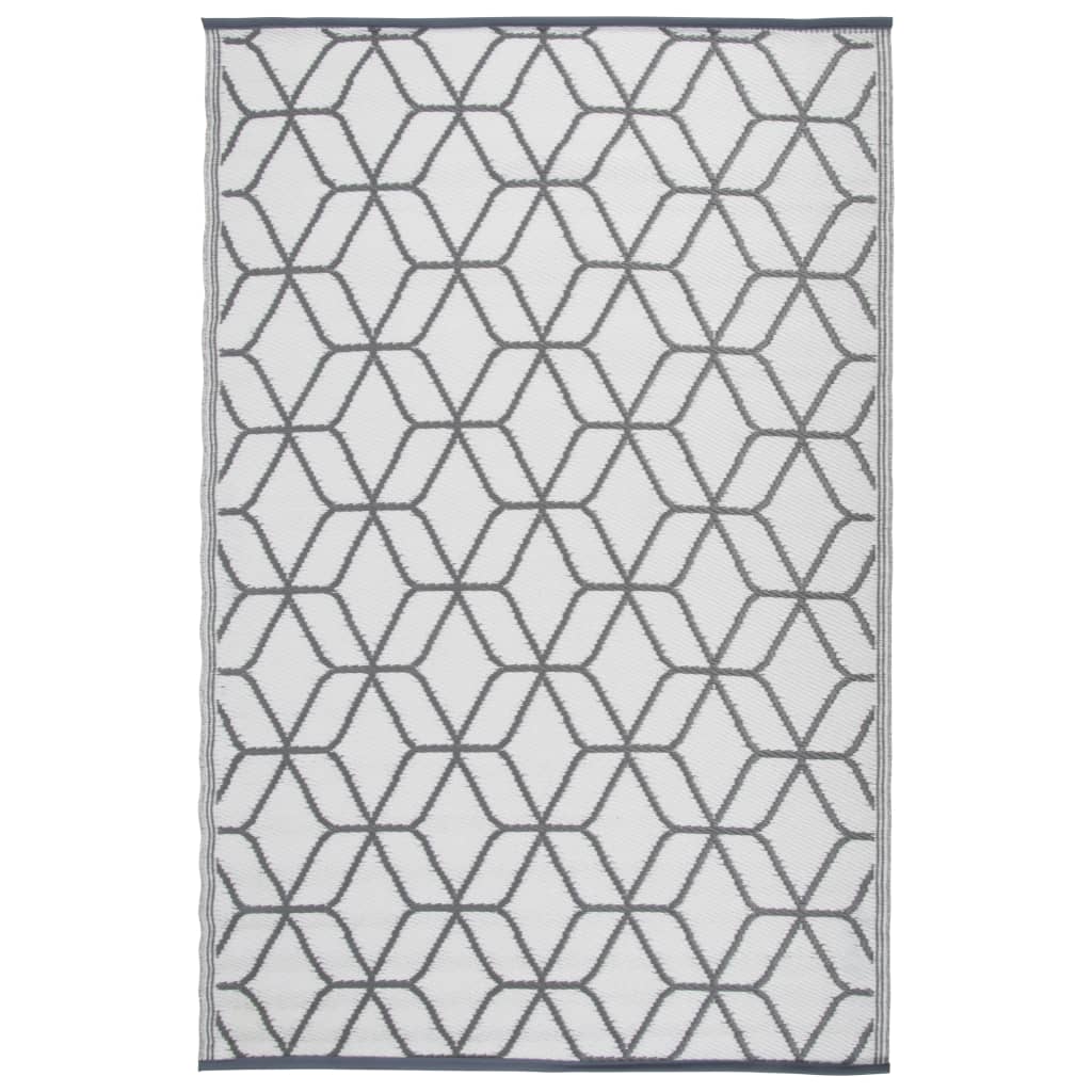 Esschert Design Tappeto da Esterno 180x121 cm Grigio Bianco OC25