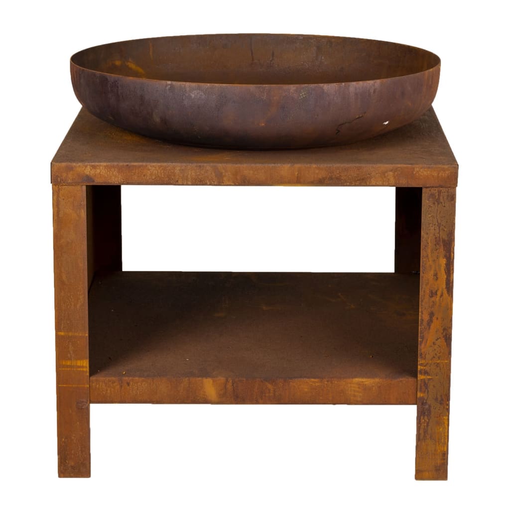 Esschert Design Braciere con Spazio per Deposito Legna 62 cm Ruggine