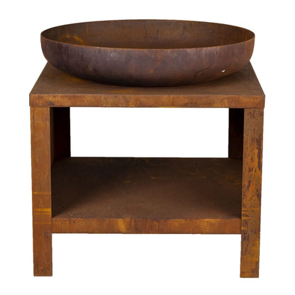 Esschert Design Braciere con Spazio per Deposito Legna 62 cm Ruggine