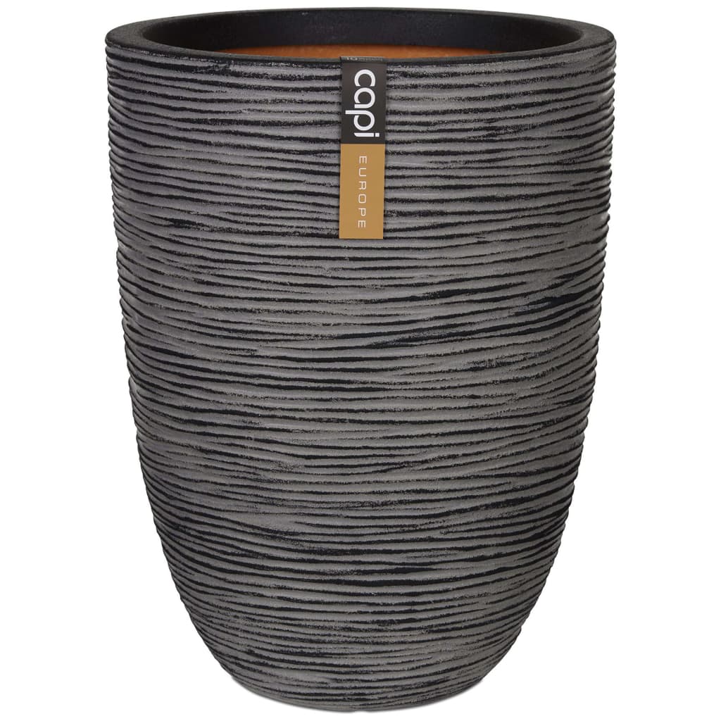 Capi Vaso Nature Rib Elegante Basso 36x47 cm Antracite KOFZ782