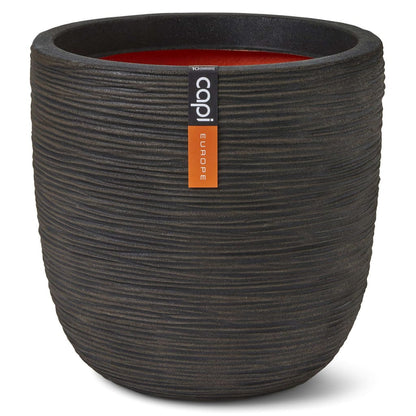 Capi Vaso Rotondo Nature Rib 54x52 cm Marrone Scuro