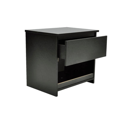 Set Comodini 2 pz con 1 Cassetto Nero