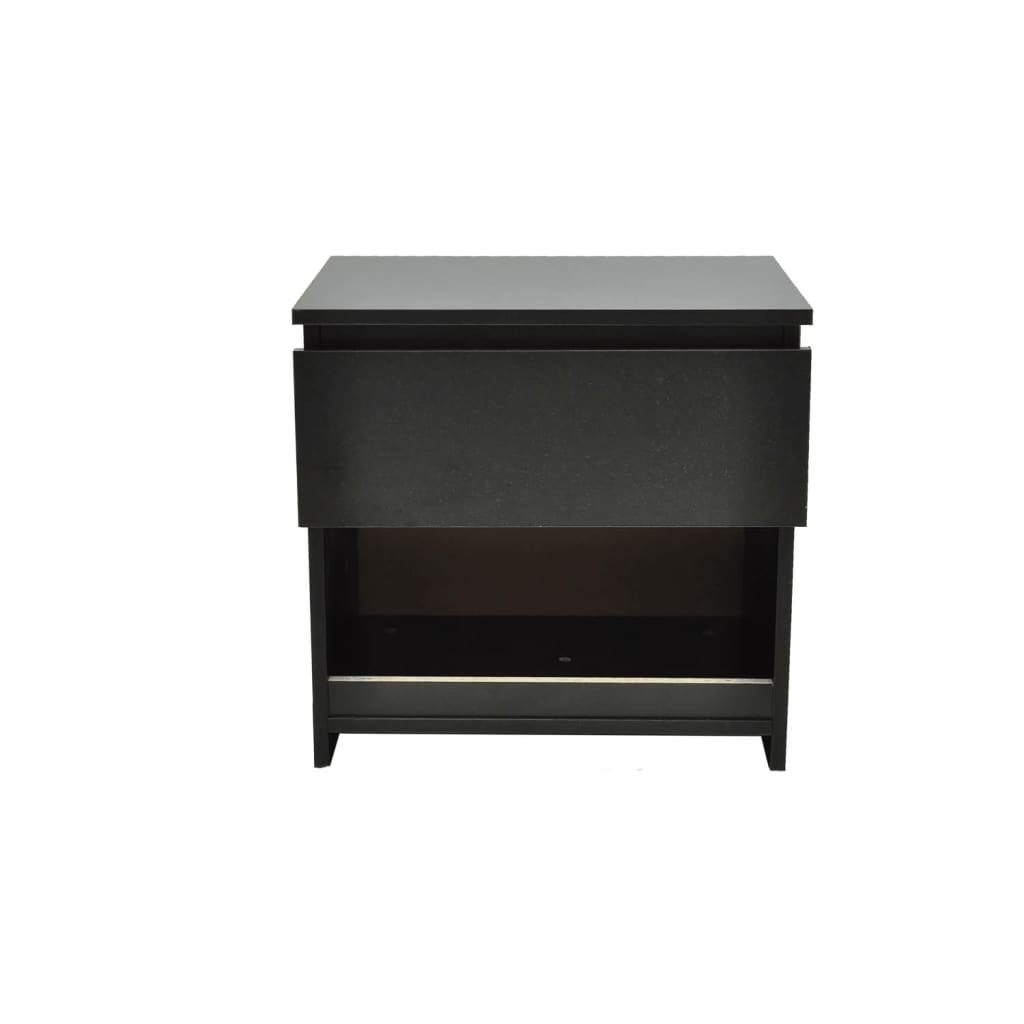 Set Comodini 2 pz con 1 Cassetto Nero
