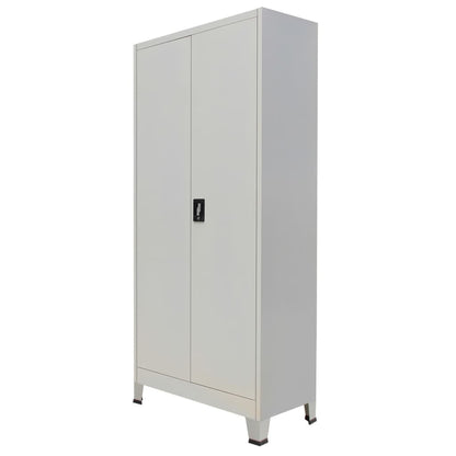 Armadio per Ufficio con 2 Ante Acciaio 90x40x180 cm Grigio