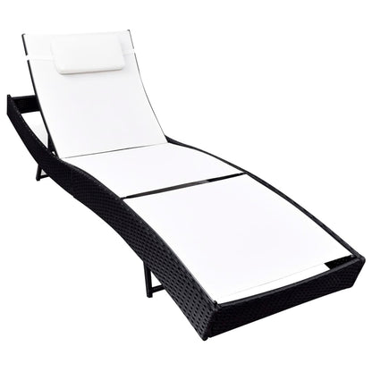 Lettino Prendisole in Polyrattan Nero