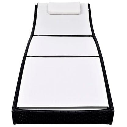 Lettino Prendisole in Polyrattan Nero