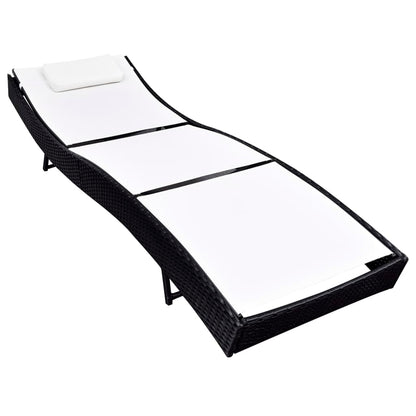 Lettino Prendisole in Polyrattan Nero