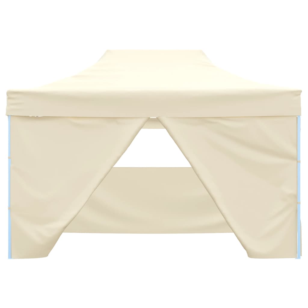 Tenda Pieghevole Pop-Up 4 Pareti Laterali 3x4,5 m Bianco Crema