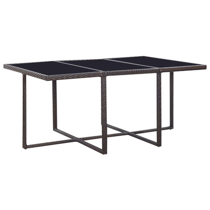 Set da Pranzo da Giardino 11 pz con Cuscini Polyrattan Marrone