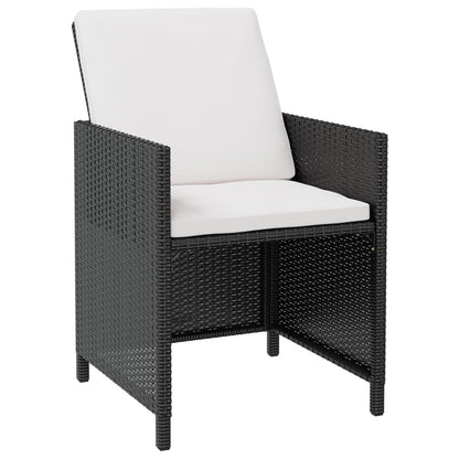 Set da Pranzo da Giardino 11 pz Polyrattan e Legno Acacia Nero