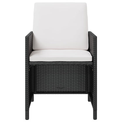 Set da Pranzo da Giardino 11 pz Polyrattan e Legno Acacia Nero