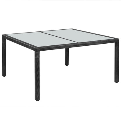 Tavolo da Giardino Nero 150x90x75 cm in Polyrattan