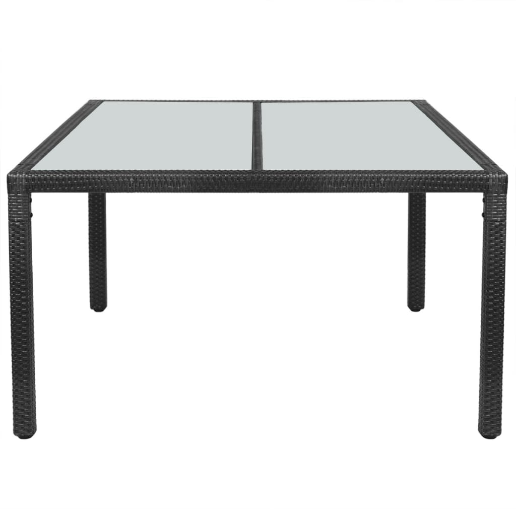 Tavolo da Giardino Nero 150x90x75 cm in Polyrattan