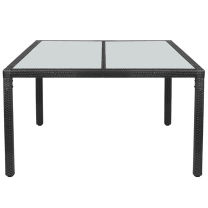Tavolo da Giardino Nero 150x90x75 cm in Polyrattan
