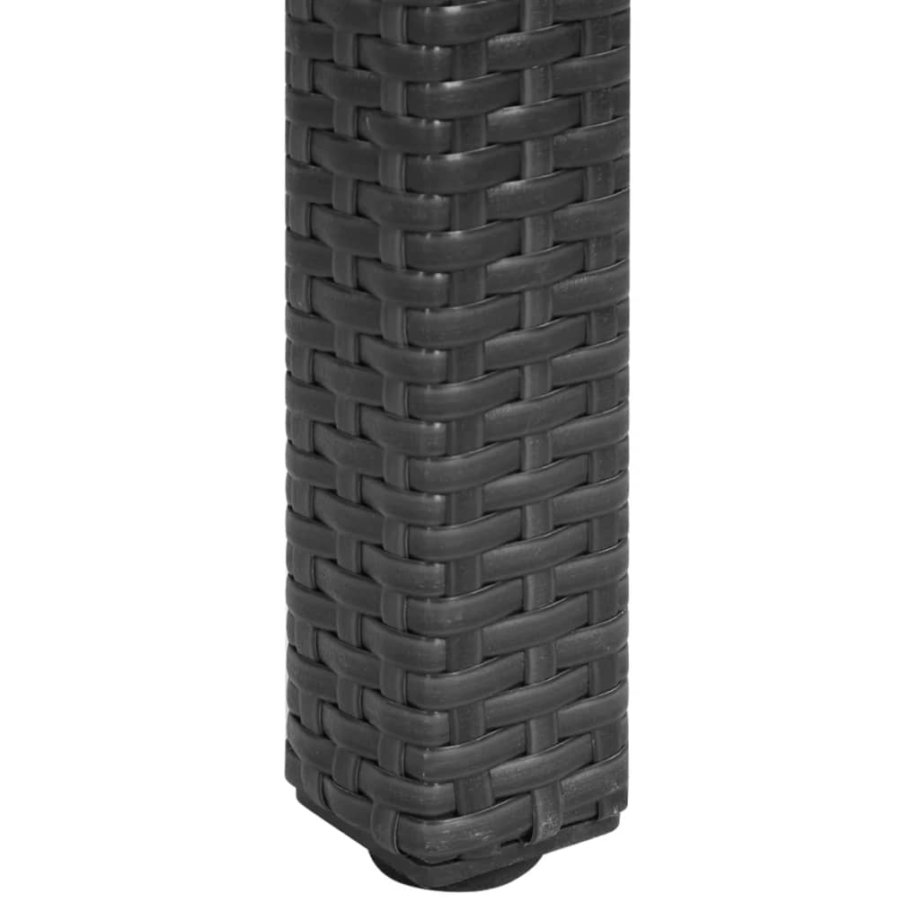 Tavolo da Giardino Nero 150x90x75 cm in Polyrattan