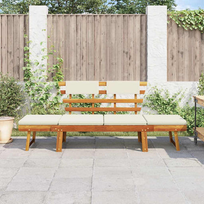 Panca da Giardino con Cuscini 2-in-1 190 cm in Massello Acacia