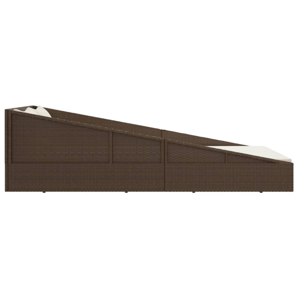 Lettino Prendisole Marrone 201x139 cm in Polyrattan
