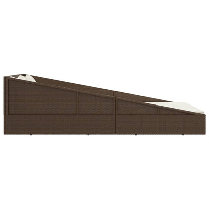 Lettino Prendisole Marrone 201x139 cm in Polyrattan
