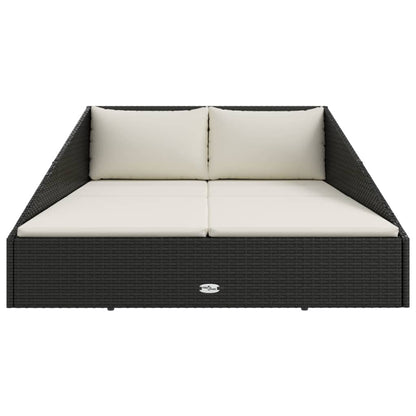 Lettino da Giardino Nero 110x200 cm in Polyrattan