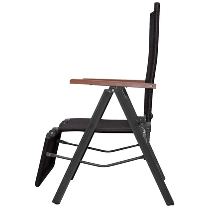Sedia a Sdraio Reclinabile in Polyrattan Marrone