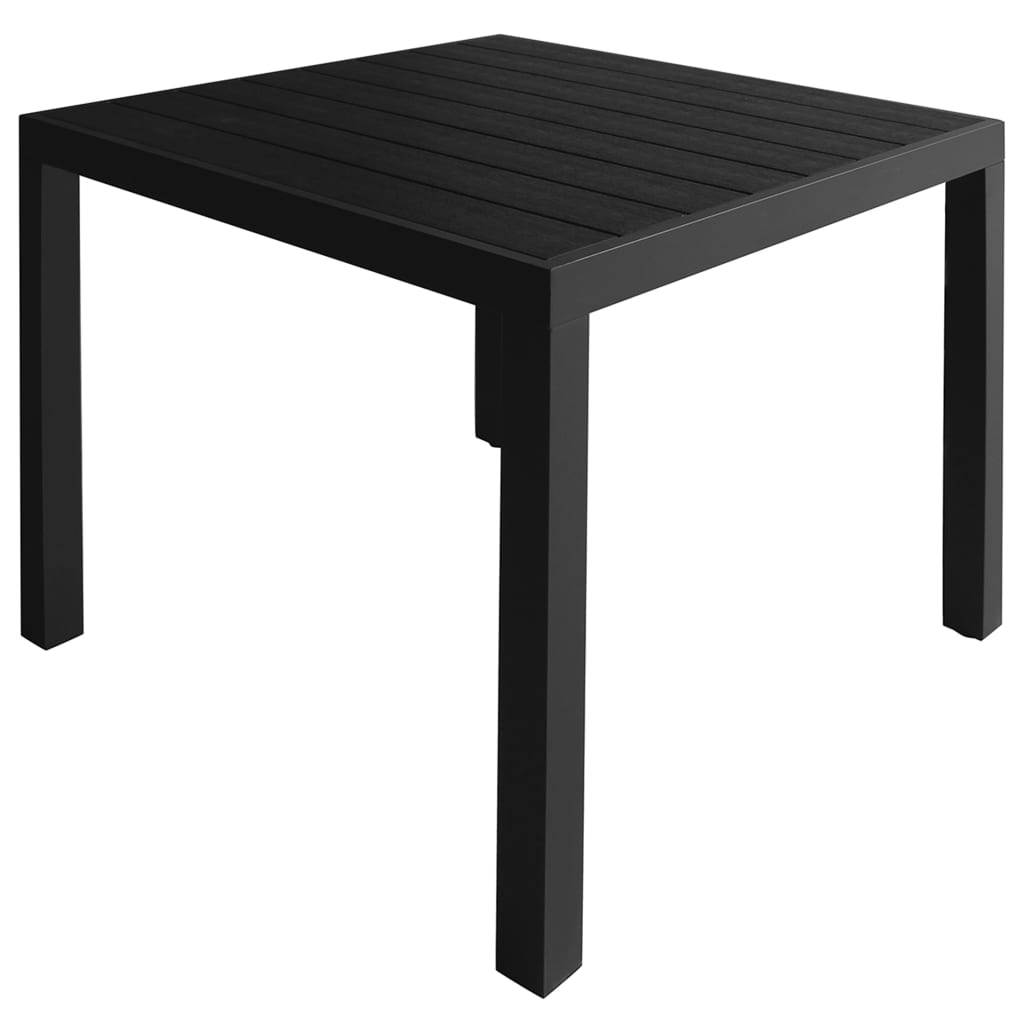Set da Pranzo da Giardino 5 pz in Alluminio e WPC Nero