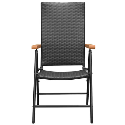 Sedie da Giardino Impilabili 2 pz in Polyrattan Nere