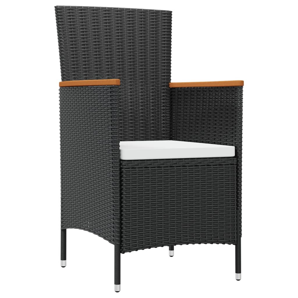 Set da Pranzo da Giardino 7 pz con Cuscini in Polyrattan
