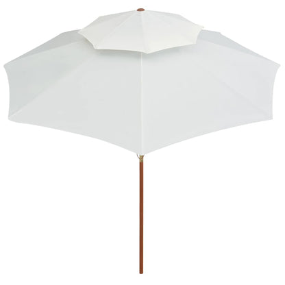 Ombrellone 2 Livelli 270x270 cm con Palo in Legno Bianco Crema
