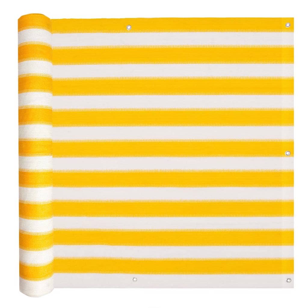 Paravento da Balcone HDPE 75x600 cm Giallo e Bianco