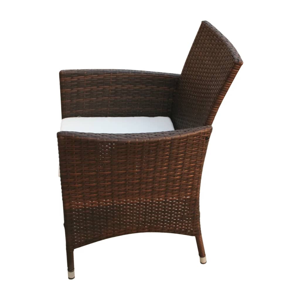 Sedie da Giardino 2 pz in Polyrattan Marrone