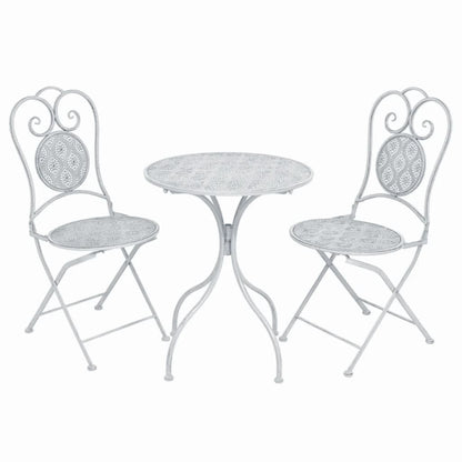 Set da BistrÃ² 3 pz in Acciaio Bianco Grigiastro