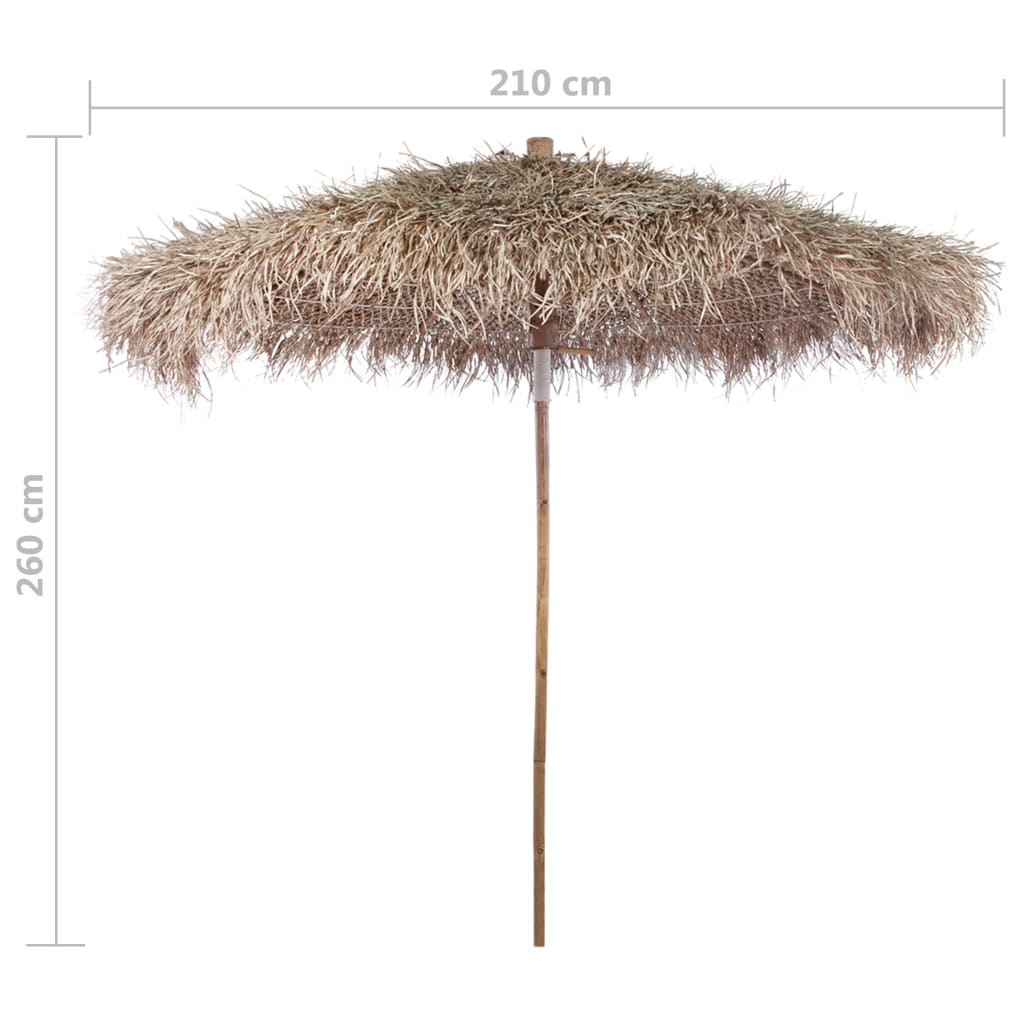 Parasole in BambÃ¹ con Copertura con Foglie di Banana 210 cm