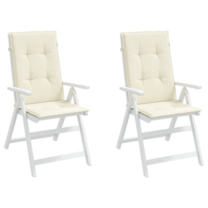 Cuscini per Sedie 2 pz Crema 120x50x3 cm in Tessuto