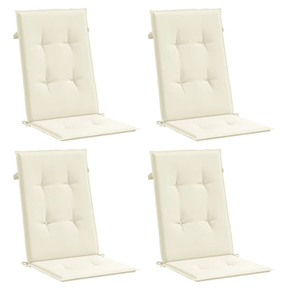 Cuscini per Sedie 4 pz Crema 120x50x3 cm in Tessuto