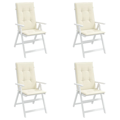 Cuscini per Sedie 4 pz Crema 120x50x3 cm in Tessuto