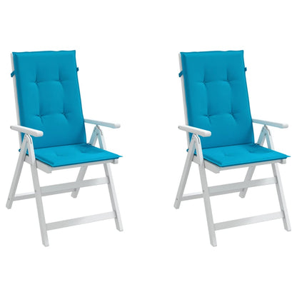 Cuscini per Sedie 2 pz Blu 120x50x3 cm in Tessuto