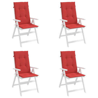 Cuscini per Sedie 4 pz Rossi 120x50x3 cm in Tessuto
