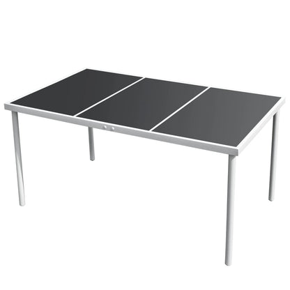 Set da Pranzo da Giardino 7 pz in Acciaio Nero