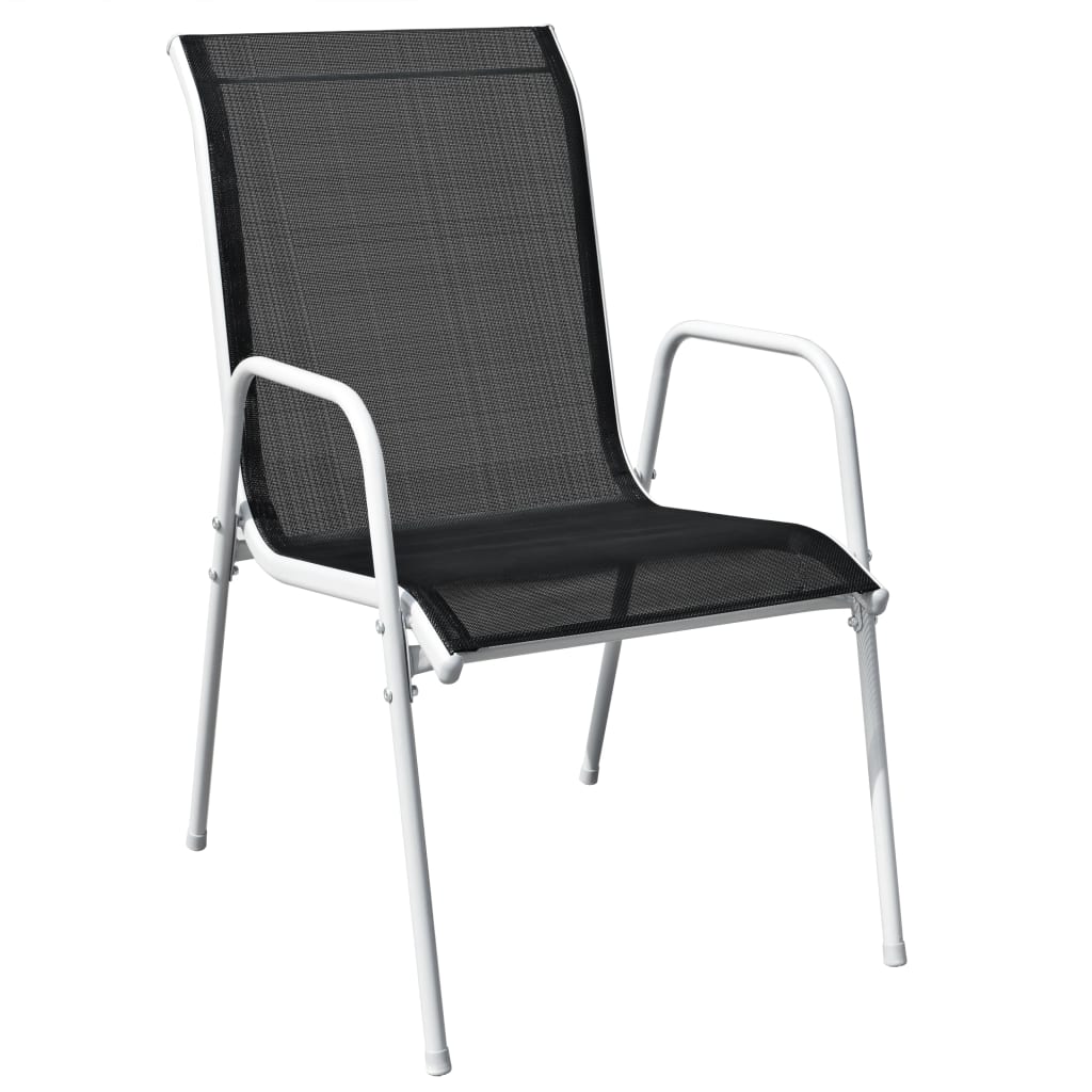 Set da Pranzo da Giardino 7 pz in Acciaio Nero