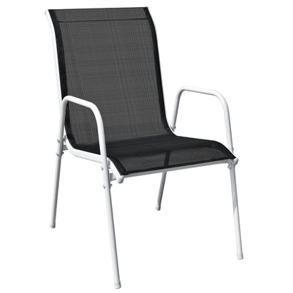 Set da Pranzo da Giardino 7 pz in Acciaio Nero