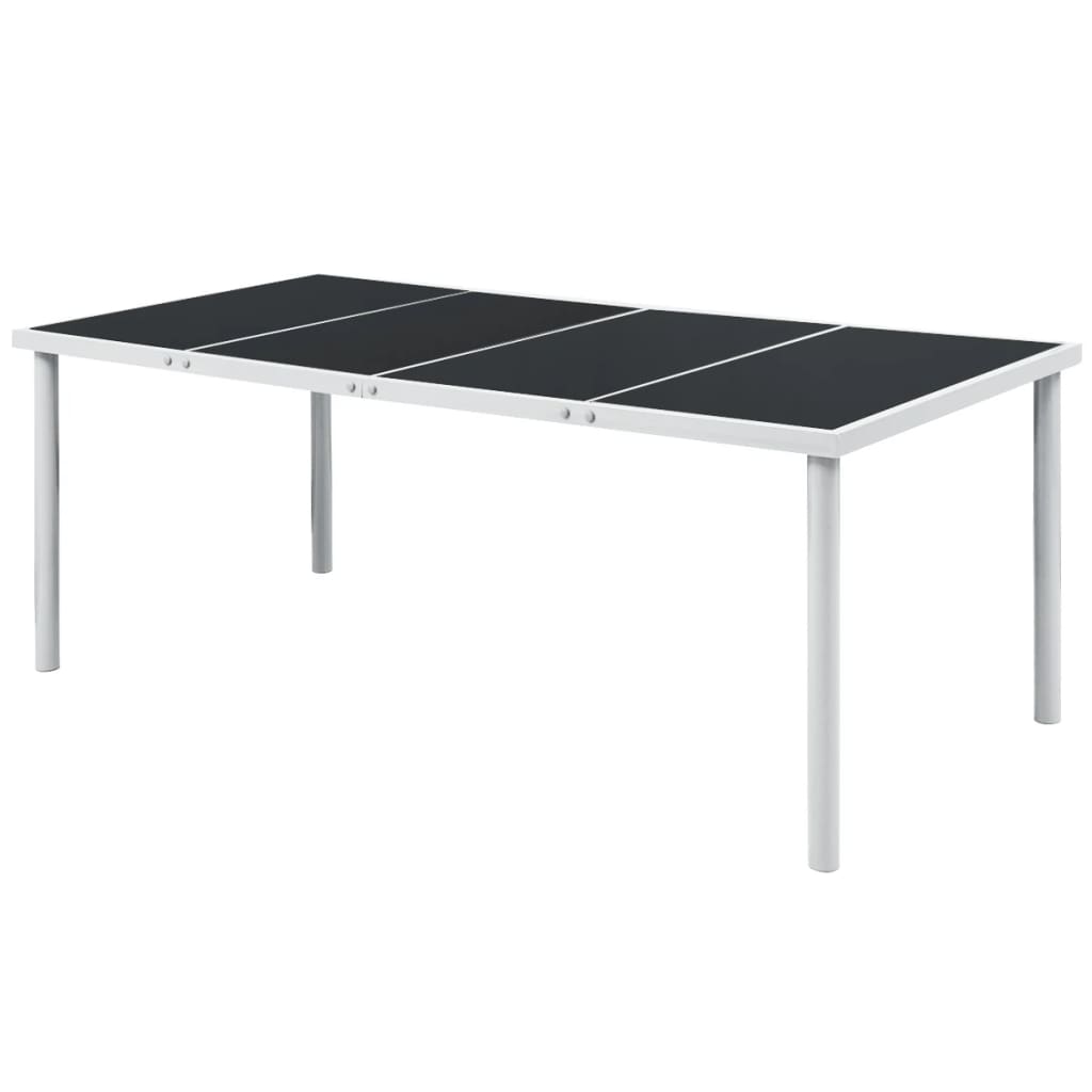Set da Pranzo da Giardino 9 pz in Acciaio Nero