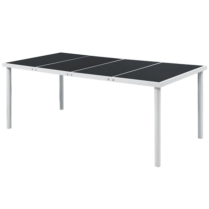 Set da Pranzo da Giardino 9 pz in Acciaio Nero