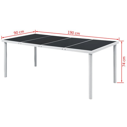 Set da Pranzo da Giardino 9 pz in Acciaio Nero