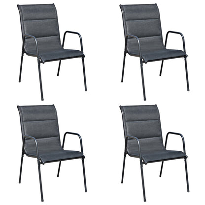 Set da Pranzo da Esterno 5 pz in Acciaio Nero