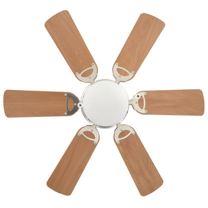 Ventilatore da Soffitto Decorato con Luce 82 cm Marrone Chiaro