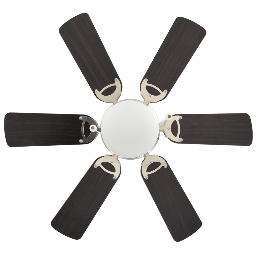 Ventilatore da Soffitto Decorato con Luce 82cm Marrone Scuro