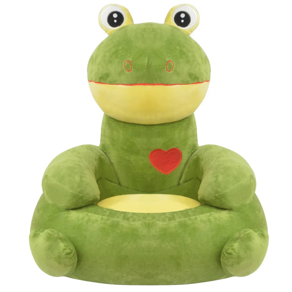 Poltrona in Peluche per Bambini Rana Verde