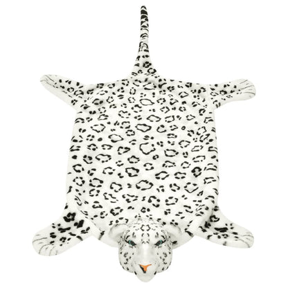 Tappeto di Peluche a Forma di Leopardo 139 cm Bianco