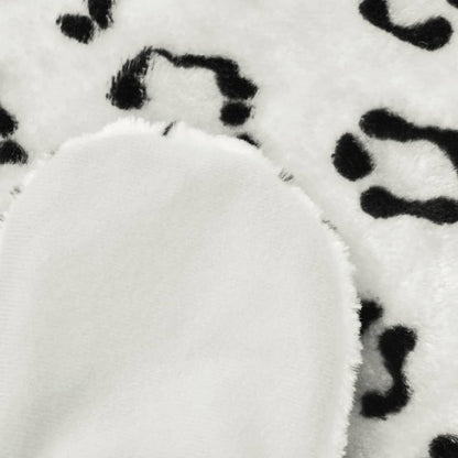 Tappeto di Peluche a Forma di Leopardo 139 cm Bianco