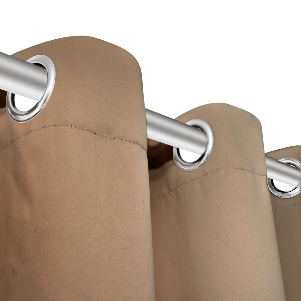 2 Pz Tende Oscuranti con Occhielli in Metallo 135x175 cm Crema